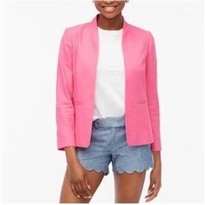 J. Crew Broadway Blazer Pink Linen Blend Size 10 preppy Classic Coastal Jacket